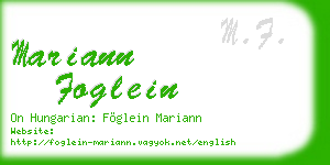 mariann foglein business card